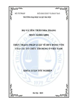 Pháp luật huy động vốn tại các tổ chức tín dụng Việt 
