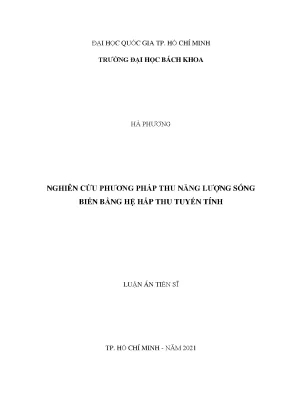 Nghiên cứu thu năng lượng sóng biển bằng hệ hấp thu 