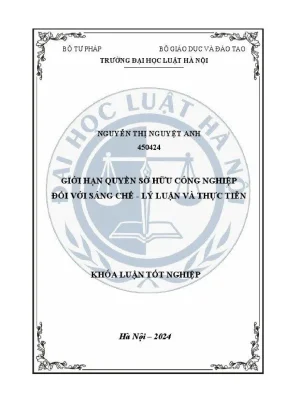Giới Hạn Quyền Sở Hữu Công Nghiệp Đối Với Sáng Chế: Lý 