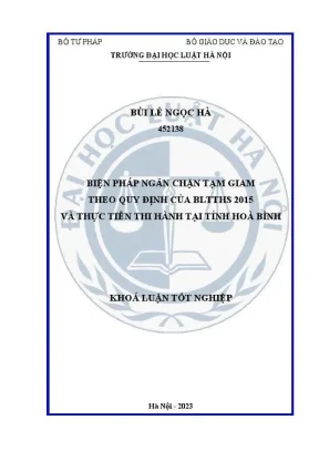 Biện pháp ngăn chặn tạm giam theo Bộ luật Tố tụng hình 