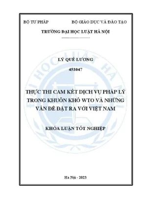 Cam kết dịch vụ pháp lý trong khuôn khổ WTO và thách 