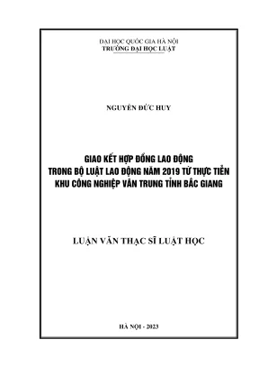 Nghiên cứu hợp đồng lao động theo Bộ luật Lao động 2019