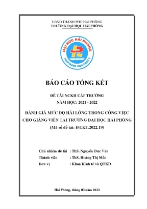 Đánh Giá Mức Độ Hài Lòng Trong Công Việc Của Giảng Viên