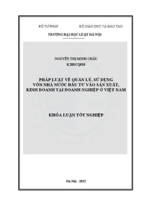 Quản lý vốn nhà nước trong đầu tư sản xuất kinh doanh 