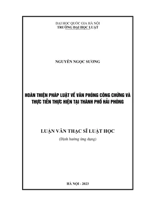 Hoàn thiện pháp luật về văn phòng công chứng tại Hải Phòng