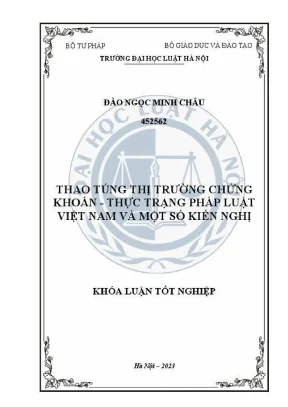 Thao Túng Thị Trường Chứng Khoán: Pháp Luật Việt Nam và 