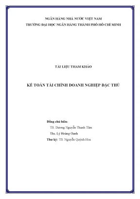 Tài liệu kế toán tài chính doanh nghiệp đặc thù