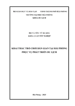 Phát triển du lịch Hải Phòng qua trò chơi dân gian