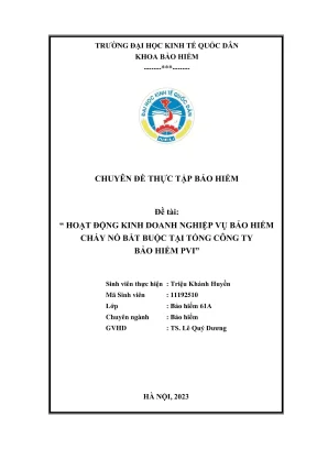 Thực tập kinh doanh bảo hiểm cháy nổ bắt buộc tại PVI