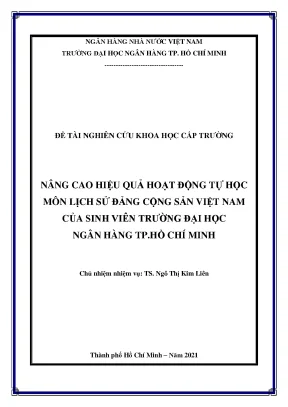 Nâng cao hiệu quả tự học môn lịch sử Đảng Cộng sản Việt 