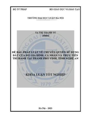 Chuyển Quyền Sử Dụng Đất Tại Thành Phố Vinh: Thực Tiễn 