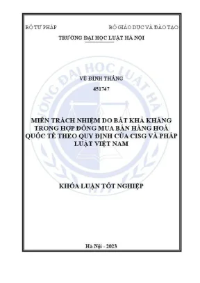 Miễn Trách Nhiệm Trong Hợp Đồng Mua Bán Hàng Hoá Quốc Tế 