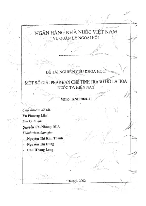 Giải pháp hạn chế đô la hóa tại Việt Nam hiện nay
