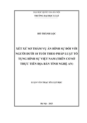 Xét xử sơ thẩm vụ án hình sự đối với người dưới 18 tuổi