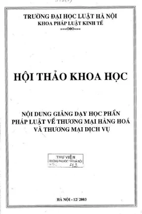 Kỷ yếu Hội Thảo Khoa Học Về Giảng Dạy Pháp Luật Thương Mại