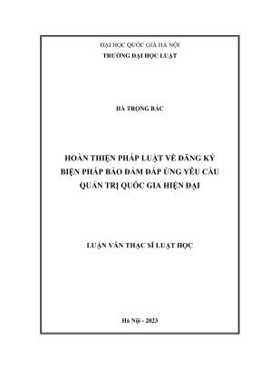 Cải tiến pháp luật đăng ký biện pháp bảo đảm cho quản 