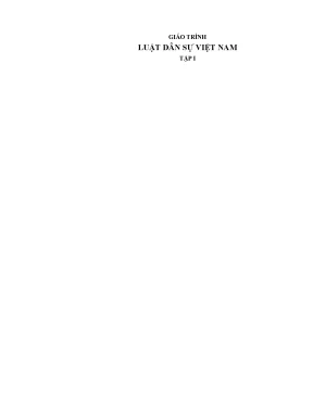 Giáo Trình Luật Dân Sự Việt Nam Tập 1 - Đinh Văn Thanh