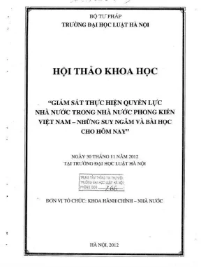 Bài học từ quyền lực nhà nước phong kiến Việt Nam: Suy 