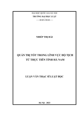 Quản trị hộ tịch hiệu quả tại tỉnh Hà Nam: Nghiên cứu từ 