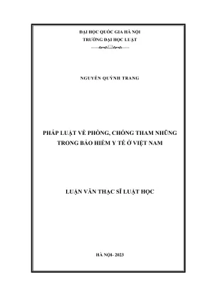Phòng Chống Tham Nhũng Trong Bảo Hiểm Y Tế Tại Việt Nam: 