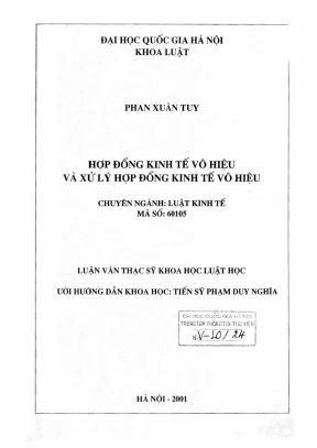 Nghiên cứu về hiệu lực và xử lý hợp đồng kinh tế vô hiệu