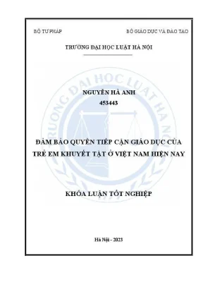 Tiếp cận giáo dục cho trẻ em khuyết tật tại Việt Nam