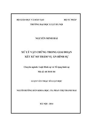 Xử Lý Vật Chứng Trong Xét Xử Sơ Thẩm Vụ Án Hình Sự