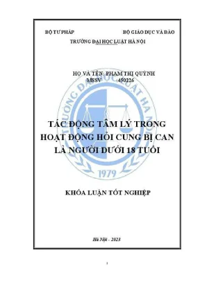 Tác động tâm lý trong hỏi cung người dưới 18 tuổi