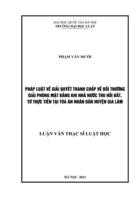 Giải quyết tranh chấp bồi thường giải phóng mặt bằng khi