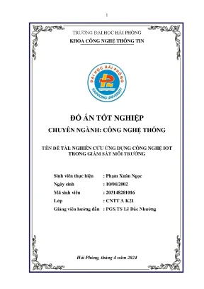 Nghiên cứu ứng dụng IoT trong giám sát môi trường