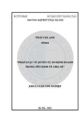 Quyền Tự Do Kinh Doanh Trong Nền Kinh Tế Chia: Khóa Luận