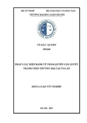 Thẩm quyền giải quyết tranh chấp thương mại tại toà án 