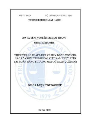 Pháp luật huy động vốn của tổ chức tín dụng tại Việt 