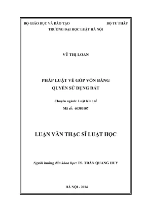 Nghiên cứu góp vốn bằng quyền sử dụng đất trong luật học