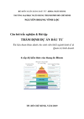 Câu Hỏi Trắc Nghiệm và Bài Tập Thẩm Định Dự Án Đầu Tư