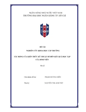 Tác động của kiến thức kỹ thuật số đến kết quả học tập