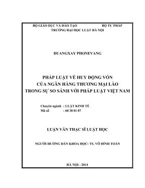 So sánh pháp luật huy động vốn ngân hàng Lào và Việt Nam