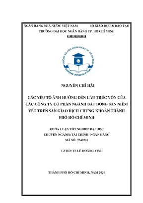 Cấu trúc vốn của công ty cổ phần bất động sản niêm yết