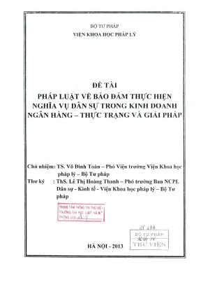 Giải pháp bảo đảm nghĩa vụ dân sự trong kinh doanh ngân hàng