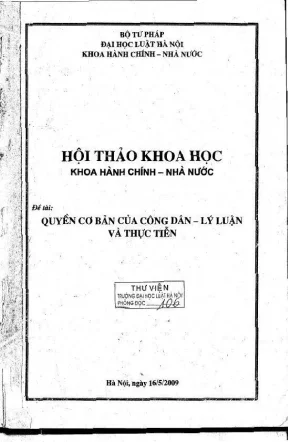 Quyền cơ bản của công dân: Lý luận và thực tiễn trong