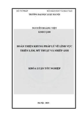 Khung Pháp Lý Triển Lãm Mỹ Thuật và Nhiếp Ảnh: Khóa Luận 
