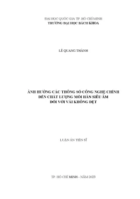 Ảnh hưởng của các thông số công nghệ đến chất lượng mối 