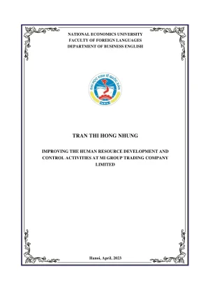 Cải thiện phát triển nguồn nhân lực tại Công ty TNHH 