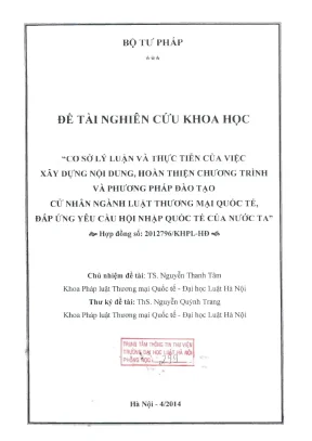Nghiên cứu xây dựng chương trình đào tạo cử nhân luật 