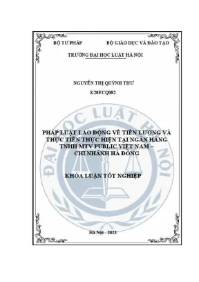 Nghiên cứu tiền lương và thực tiễn tại ngân hàng Public 