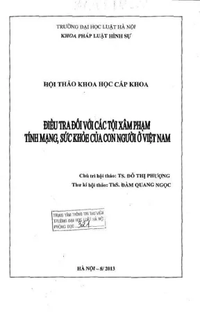 Hội thảo về điều tra tội xâm phạm sức khỏe con người tại 