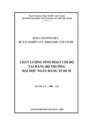 Nâng cao chất lượng sinh hoạt chi bộ tại Đảng bộ Trường