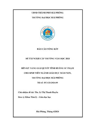 Rèn Kỹ Năng Giải Quyết Tình Huống Sư Phạm Cho Sinh Viên 