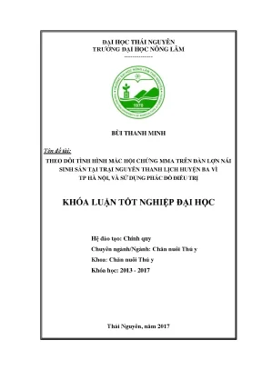 Theo dõi hội chứng MMA trên lợn nái sinh sản tại huyện Ba Vì