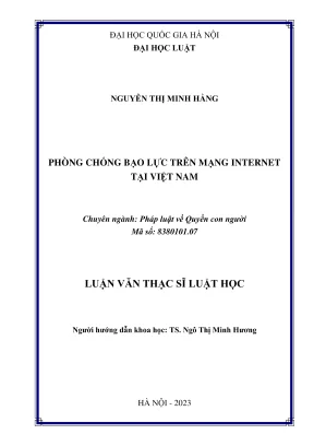 Phòng Chống Bạo Lực Trên Mạng Internet Tại Việt Nam: 